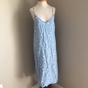 NWT Splendid chambray slit midi dress stars S